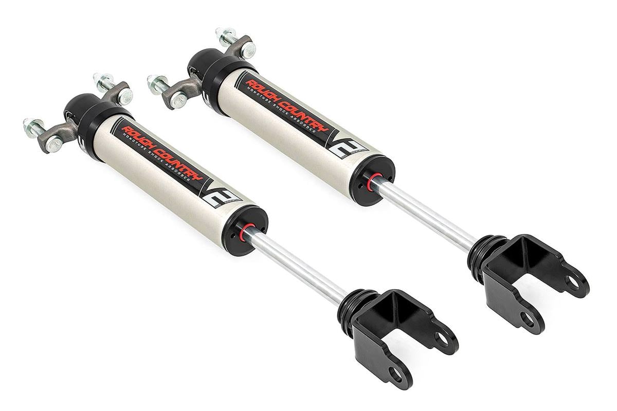 Chevrolet Silverado 2500 HD Shock Absorbers - Front - Rough Country - V2 Monotube - Black - '11-'24